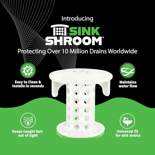 SinkShroom The Revolutionary Sink Drain Protector Hair Catcher/Strainer/Snare, White - color: White