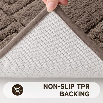 Pauwer Bathroom Rugs Sets 3 Piece, Plush Absorbent Bath Rug, Coffee | Microfiber Bath Mat Set, Non Slip Washable, Quick Dry Floor Carprt, Soft U Shaped Toilet Mats For Bathroom Shower Sink - color: Coffee