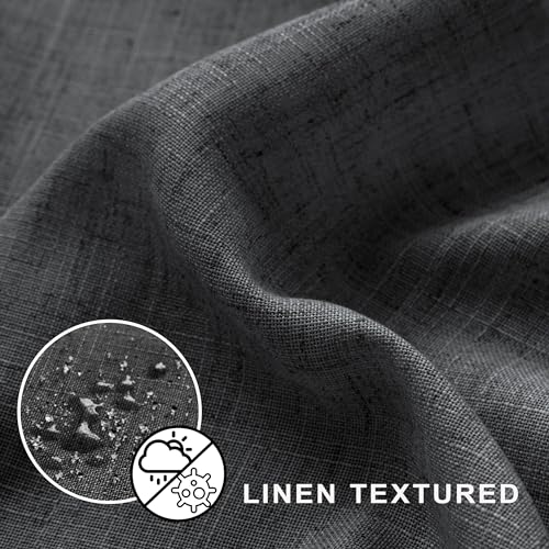 KOUFALL Dark Grey Waterproof Linen Fabric Shower Curtain for Bathroom 72x84 Inches Long - color: Dark Grey, size: 72"W x 84"L (Pack of 1)