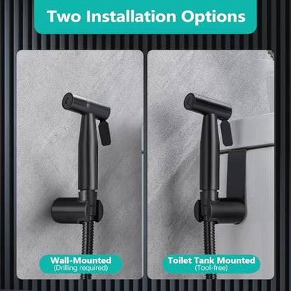 BARROCK Handheld Bidet Sprayer for Toilet, Stainless Steel Metal Made Baby Cloth Diaper Spraying Kit, Bathroom Toilet Bidet Attachment Set for Bathing Pets and Feminine Hygiene, Matte Black - color: Matte Black