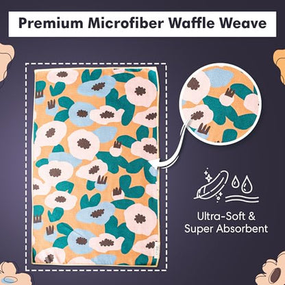 Reversible Microfiber Hand Towel, Lilly Plaid | Double-Sided Design Super Absorbent Lint-Free Fast Drying Bathroom Kitchen Car & Window Cleaning, Set of 2 Microfiber Cloths - color: Lilly Plaid- Cream/Multi, size: Hand Towels - Reversible