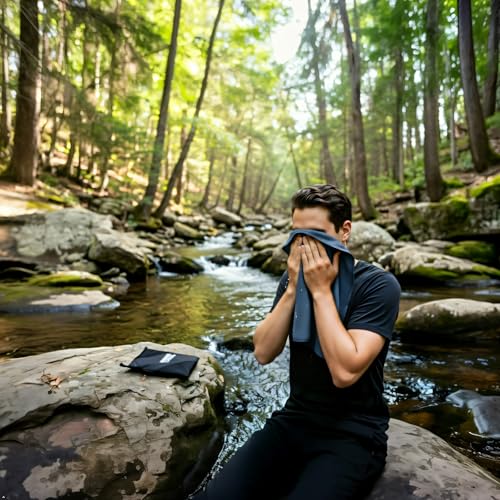Microfiber Camping Towel for Face Quick Dry Lightweight Small Travel Body Beach Swimming Cycling Fishing Hiking Backpacking Towels(Navy Blue, 2 Pack S) - color: Navy Blue, size: 2 Pack S