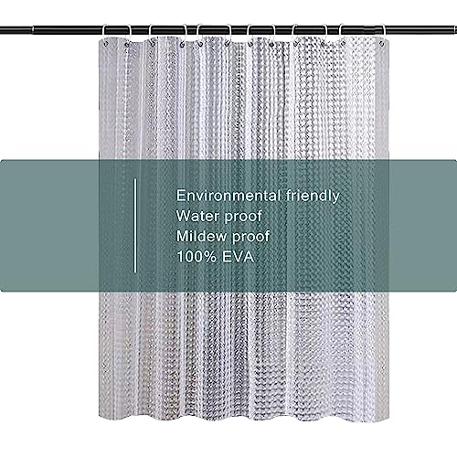 EVA Clear Shower Curtain Liner,3D Plastic 5G Shower Liners with 12 Rustproof Metal Grommets and Weighted Magnets, Waterproof Duty Shower Curtains for Shower Bathroom 72 x 72 - color: Square-clear