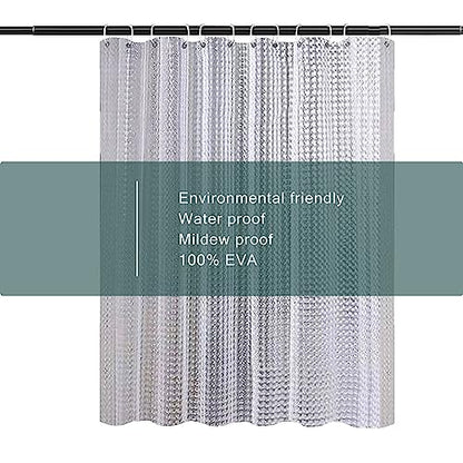 EVA Clear Shower Curtain Liner,3D Plastic 5G Shower Liners with 12 Rustproof Metal Grommets and Weighted Magnets, Waterproof Duty Shower Curtains for Shower Bathroom 72 x 72 - color: Square-clear