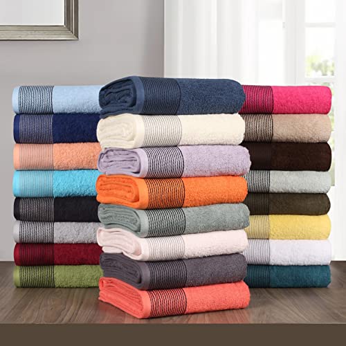 100% Cotton Ultra Soft 6 Pack Towel Set, Contains 2 Bath Towels 28x55 inchs, 2 Hand Towels 16x24 inchs & 2 Washcloths 12x12 inchs, Compact Lightweight & Highly Absorbant - Purple - color: Purple, size: 6 Pack Towel Set
