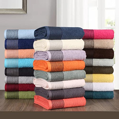 100% Cotton Ultra Soft 6 Pack Towel Set, Contains 2 Bath Towels 28x55 inchs, 2 Hand Towels 16x24 inchs & 2 Washcloths 12x12 inchs, Compact Lightweight & Highly Absorbant - Purple - color: Purple, size: 6 Pack Towel Set
