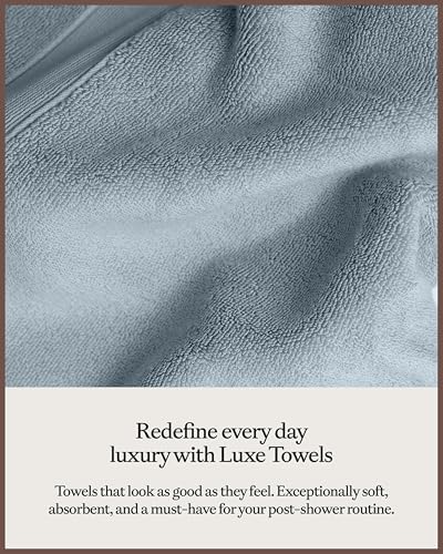 Cozy Earth Complete Luxe Bath Bundle - 60% Cotton 40% Viscose from Bamboo - Quick Dry & Plush Cotton Bath Towel Set - 4 Washcloths, 2 Hand Towels, 2 Bath Towels, 2 Bath Sheets - Harbor Mist - color: Harbor Mist