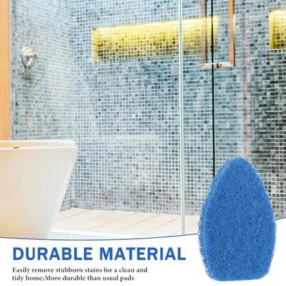 Baderke 4 Pcs Tub Tile Scrubber Cleaning Brush Pads (Without Handle) Compatible with Qaestfy Non-Scratch Scouring Pads Scrub Brush for Shower Bathroom Buildup Toilet Wall Floor (Blue) - color: Blue