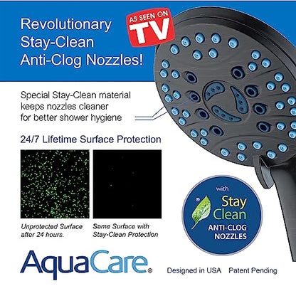 AquaCare 50-mode High Pressure Shower Head Combo with Arm & Dual Power Wash | Hygienic Jets, 2-mode Handheld Power Wash for Tub, Tile & Pets, Long 6 ft. Stainless Steel Hose, Extra Wall Bracket / Bronze - color: Oil Rubbed Bronze, style: 2.5 Gallons Per M
