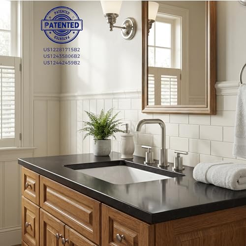 FORIOUS Bathroom Sink Faucet 3 Hole Widespread 8 Inch Brushed Nickel | 6-12 inch Widespread Sink Faucet with 2 Handles, Pop Up Drain and Water Supply Supplies for Vanity Restroom RV Lavatory Sink - color: Stainless Steel