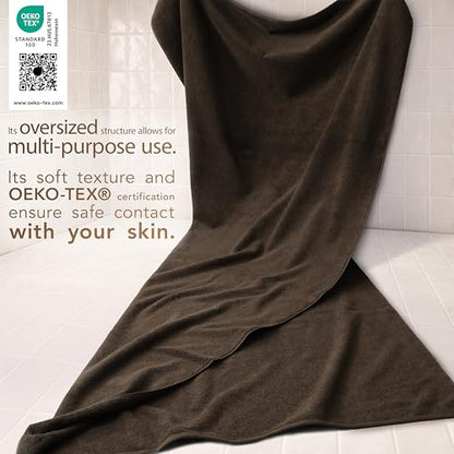 Cotton Paradise 100% Cotton Turkish Towel, Soft Absorbent Quick Dry, 40x80 Oversized Bath Sheet Towel, Chocolate Brown - color: Chocolate Brown, size: 40"x80"