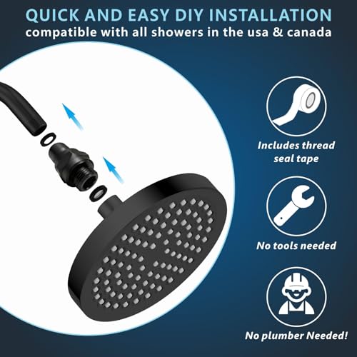 Voolan Solid Metal Shower Head Swivel Ball Adapter, Adjustable Pivot Ball To Adjust Showerhead Angle, Universal Connector Joint Fits Fixed, Hand Held & Rain Shower, Matte Black - color: Matte Black