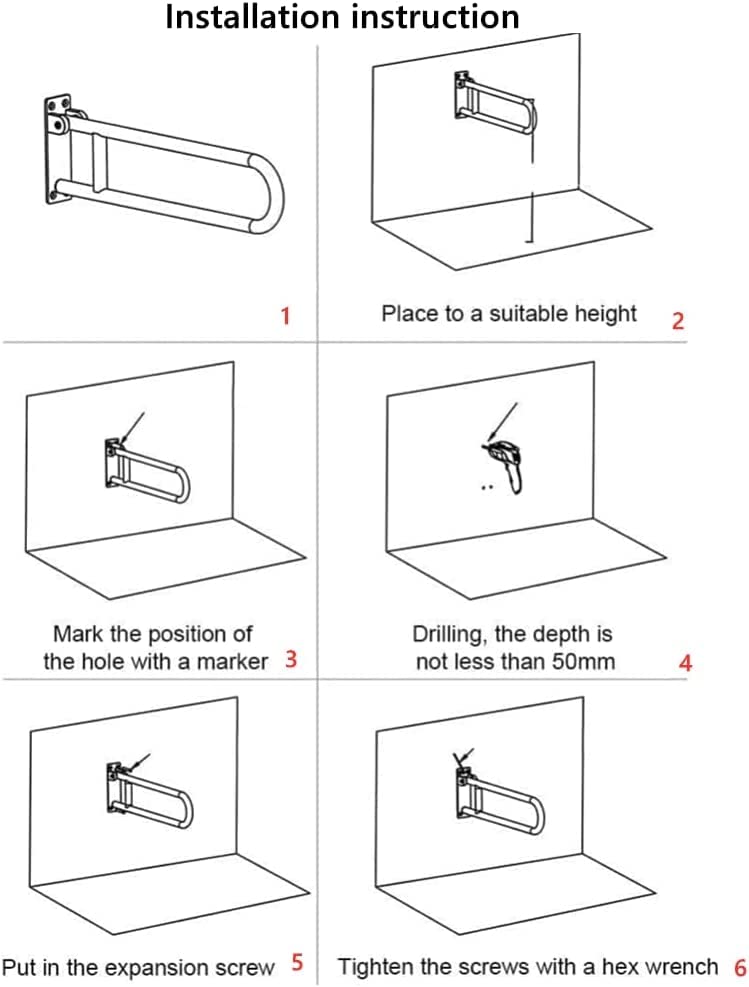 2pcs 23.6 inch Foldable Handicap Grab Bars with Anti Slip Rubber Grip, Toilet Safety Hand Rails for Elderly Seniors Disabled, Shower Bathroom Accessories…