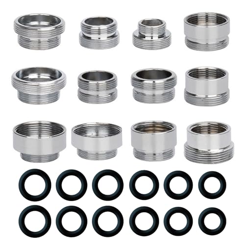 12 PCS Faucet Adapter Kits, Kitchen Aerator Adapter Male To Female Water Hose,Sink Faucet Adapter for Water Filter, Standard Hose via Diverter