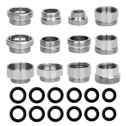 12 PCS Faucet Adapter Kits, Kitchen Aerator Adapter Male To Female Water Hose,Sink Faucet Adapter for Water Filter, Standard Hose via Diverter