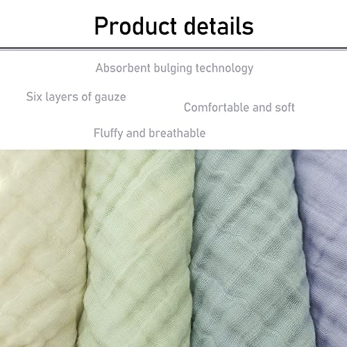Baby Wash Cloth and Towels 5 Pack - Muslin Washcloths, Super Soft Newborn Bath Face Towels, Cotton Reusable Wipes
