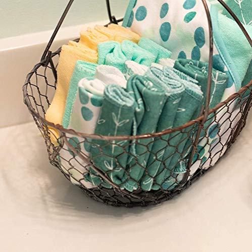 Spasilk Baby 10 Pack Soft Terry Bath Washcloth Wipes - color: Green Dots, size: 10 Count (Pack of 1)