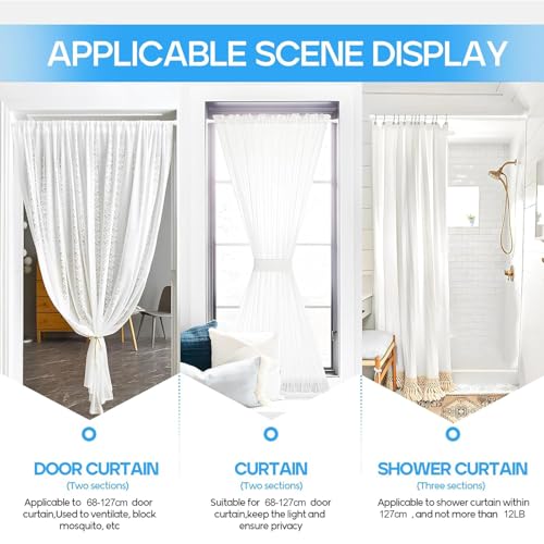 Tension Curtain Rod 1pcs Tension Rods For Windows 28 to 48 Inch | Spring Curtain Rod Adjustable Tension Rod White Tension Curtain Rod of Bathroom Window Curtain Rod Non Slip Tension Rod - color: White, size: 28-48 inch 1pcs