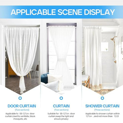 Tension Curtain Rod 1pcs Tension Rods For Windows 28 to 48 Inch | Spring Curtain Rod Adjustable Tension Rod White Tension Curtain Rod of Bathroom Window Curtain Rod Non Slip Tension Rod - color: White, size: 28-48 inch 1pcs