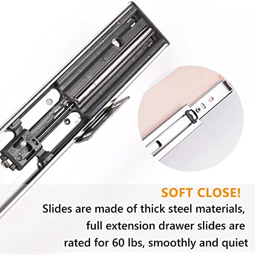 13”W x 21”D x 3”H Soft Close Slide Out Wood Drawer Organizer for Kitchen, (Cabinet Opening Width>14.5 inches for Bottom Assembly, Width= 14 inches for Side Assembly) - size: 13”W x 21”D