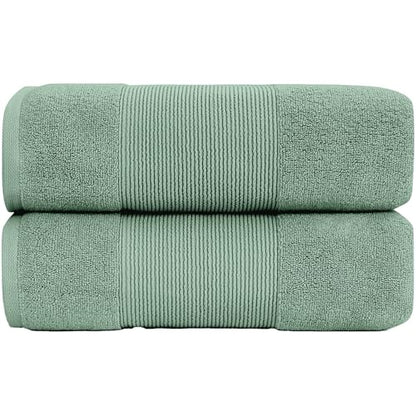 Modern Threads - Air Cloud 2-Pack 100% Zero-Twist Cotton Bath Sheet Set - Super Absorbent & Quick Dry - 500 GSM - Soft & Plush, Eucalyptus - color: Eucalyptus, size: 2-Pack Bath Sheet
