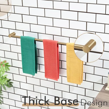 KOKOSIRI Towel Bar Champagne Bronze 32'' Bath Towel Rack Holders Single Rail for Bathroom Wall Mounted Stainless Steel Bathroom Hardware, B4007CPG-L32 - color: Champagne Bronze, size: 32-Inch