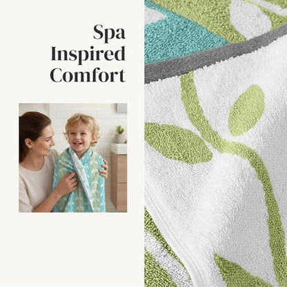 Modern Threads 6 Piece Bath Towel Set – Bathroom Set with 2 Bath Towels, 2 Hand Towels, and 2 Wash Cloths – 100% Cotton, Super Absorbent & Extra Soft – Reversible Natural Vine (Sage Green) - color: Sage Green