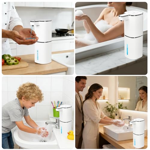 Automatic Liquid Soap Dispenser, Touchless 4 Levels (White, Liquid) | 14.2 oz Capacity, 4 Adjustable Levels, Liquid Hand Soap Dispenser, Kitchen and Bathroom Accessory - color: White, size: Liquid