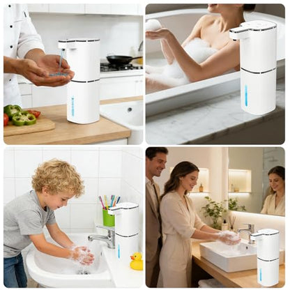 Automatic Liquid Soap Dispenser, Touchless 4 Levels (White, Liquid) | 14.2 oz Capacity, 4 Adjustable Levels, Liquid Hand Soap Dispenser, Kitchen and Bathroom Accessory - color: White, size: Liquid