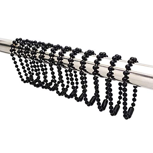 Shower Curtain Hooks Rings, Shower Hooks for Bathroom Shower Rods Curtains, Set of 12 Hooks, spa-Quality Look-Black - color: Black, size: 6 Inch