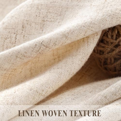 Linen Shower Curtain Beige Boho Cream Natural Cloth 108" W x 72" L | Linen Fabric, Boho Farmhouse, Woven Texture, Natural Cloth, Elegant Drape, Washable, Shower Curtain for Bathroom Bathtub - color: Linen-beige, size: 108"W x 72"L