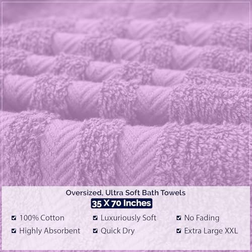 DAN RIVER 2 Pack Bath Sheets Extra Large 35x70, Large Bath Towels for Adults, XL Oversized Heavy Duty Towel Set, 600 GSM 100% Ring Spun Cotton, Soft Quick Dry, Lavendar - color: Lavendar