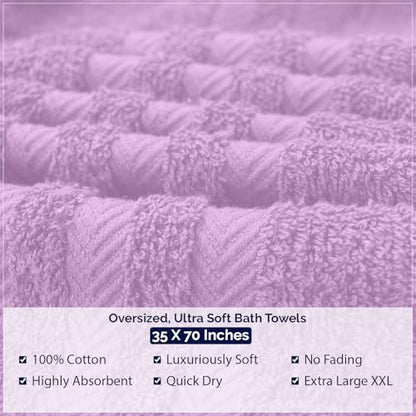 DAN RIVER 2 Pack Bath Sheets Extra Large 35x70, Large Bath Towels for Adults, XL Oversized Heavy Duty Towel Set, 600 GSM 100% Ring Spun Cotton, Soft Quick Dry, Lavendar - color: Lavendar