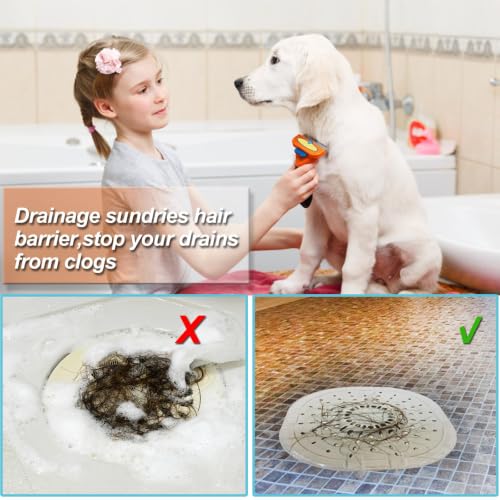 Hair Drain Catcher,Square Drain Cover for Shower Strong Adhesion Silicone Hair Stopper with Suction Cup,Easy to Install Suit for Bathroom,Bathtub,Kitchen 2 Pack (Cream White) | Drainer Cover Silicone Hair Stopper with Suction Cups,Protector Accessories,Ea