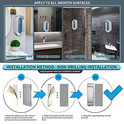 Automatic Soap Dispenser Touchless, Haiaoxonr 700ml Wall Mounted soap Dispenser Supports Hand soap, dishwashing Liquid, etc. for Bathroom, Kitchen, Hotel, Office, Home and Commercial Places.