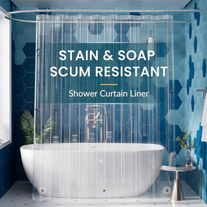 Titanker Clear Shower Curtain Liner Plastic Long Shower Liner 72 x 78 PEVA Lightweight Waterproof Shower Curtains for Bathroom with Magnets and Rustproof Grommets - color: Clear, size: 72"W x 78"L (Pack of 1)