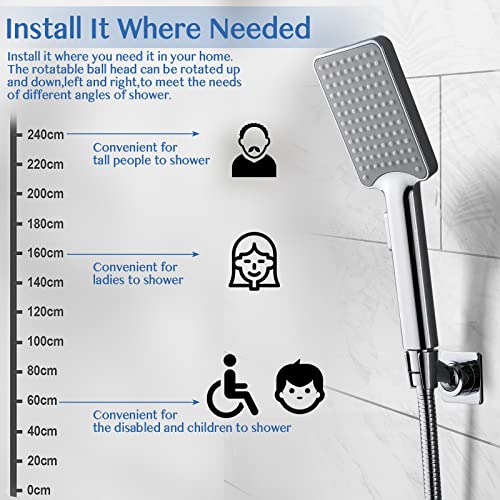 Shower Head Holder, Adjustable Handheld Brass Shower Head Bracket, Wall Mount Holder, Drill Free Glue Installation (Polished Chrome) - color: Polished Chrome