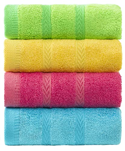 MEMRUI Multicolor Fingertip Towels for Bathroom - Kid's Face Towels, 10 x 18 Inches, 4 Pcs in 4 Colors - size: 4*(11 X18IN)