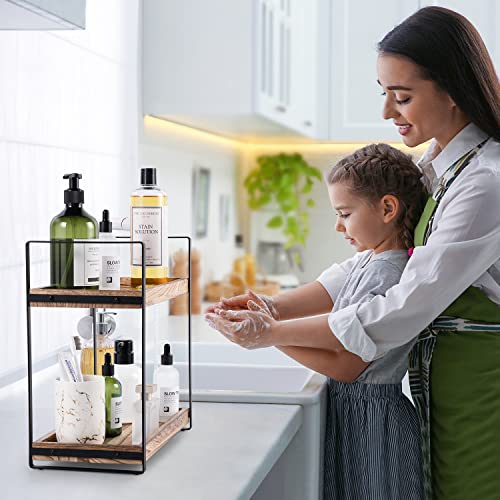 Giftacity Bathroom Counter Organizer and Storage - Kitchen Countertop Organizer for Bathroom Sink and Coffee Bar, 2-Tier Vanity Counter Tray Shelf for Restroom Decor