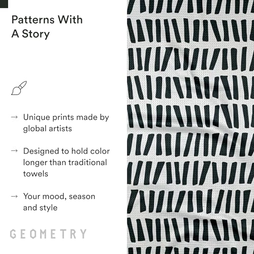 GEOMETRY Kitchen Tea Towels - Quick Dry Microfiber Dish Towels for Kitchen All Lined Up, 18" x 30" 1 Pack - color: All Lined Up, style: Kitchen Towel - Single