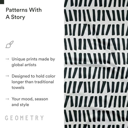GEOMETRY Kitchen Tea Towels - Quick Dry Microfiber Dish Towels for Kitchen All Lined Up, 18" x 30" 1 Pack - color: All Lined Up, style: Kitchen Towel - Single