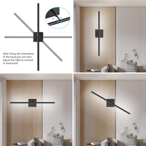 Tipace Hard-Wired LED Black Vanity Light Fixtures for Bathroom Over Mirror 39.4 inch LED Bath Sconces Hardwired 5CCT Adjustable Morden Picture Lights for Paintings - size: 39.4 IN-5CCT