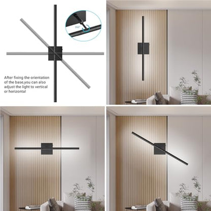 Tipace Hard-Wired LED Black Vanity Light Fixtures for Bathroom Over Mirror 39.4 inch LED Bath Sconces Hardwired 5CCT Adjustable Morden Picture Lights for Paintings - size: 39.4 IN-5CCT