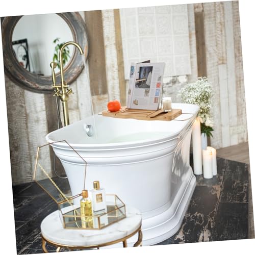 Bamboo Bathtub Shelf Expandable Bath Tub Table Book Stand Wine Glass Holder