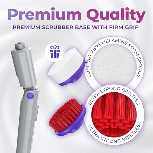 SYNOSHI PRO Electric Spin Scrubber Cordless Cleaning Bathroom Scrubber | Waterproof Shower Cleaning Brush with Adjustable Angles, 2 Speed, 180Min Work Time for Floor, Bathtub, Kitchen, Car, Tub