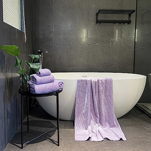 Oversized Bath Towels Extra Large 40x80 Inches Bath Sheets for Adults Super Soft Quick Dry Highly Absobent Microfiber Shower Towels (Lavender,6 Piece)… - color: Lavender 6 Piece, size: 6 Piece