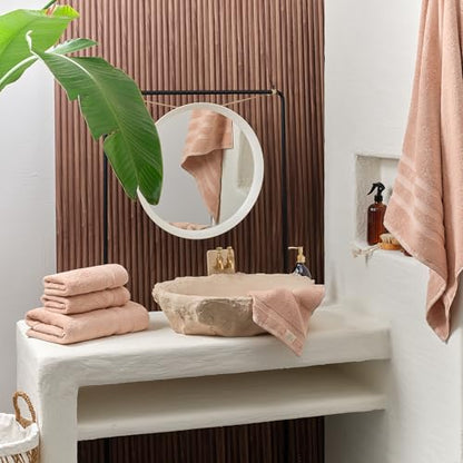 SOFE H&L | Olea Luxury Turkish Cotton Hand Towels Set of 4 Blush | Premium, Soft, Durable, Absorbent | Hotel Quality Plush Towels and Thick Towel Sets - color: Blush, size: Set of 4 (4 Hand Towels)