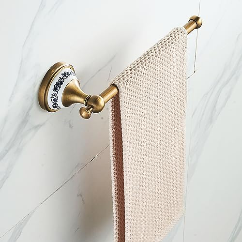 Hand Towel Bar for Bathroom Antique Bronze Brass, Rustproof Wall Mounted Towel Rack Hanger Bathroom Hardware Accessories Towel Holder,Porcelain Design - color: Towel Holder