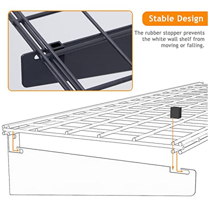 Wallmaster 2-Pack 15x45 Heavy Duty Garage Wall Shelving 45-inch-by-15-inch Wall Mount Garage Storage Rack Floating Shelves Max Load 400lb Black - color: Black