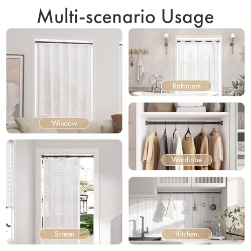 Amazer Spring Tension Shower Curtain Rod, 26-42 Inches Rust-Resistance Tension Curtain Rod Bathroom Rod, Adjustable Shower Curtain Rod No Drill, Bronze - color: Bronze, size: 26-42 Inches